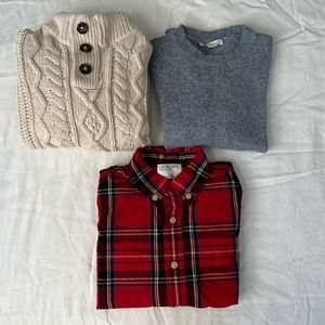 Boys 5y GAP sweater and 4-5y Crewcuts sweater and shirt winter set